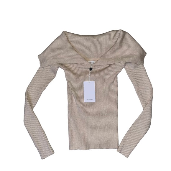 New Lovers + Friends Avi Off-Shoulder Sweater in Beige - Picture 2 of 6